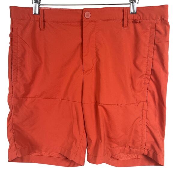 All In Motion Polyester Orange Shorts 36 Protection Soft Elastic Travel - Picture 1 of 7